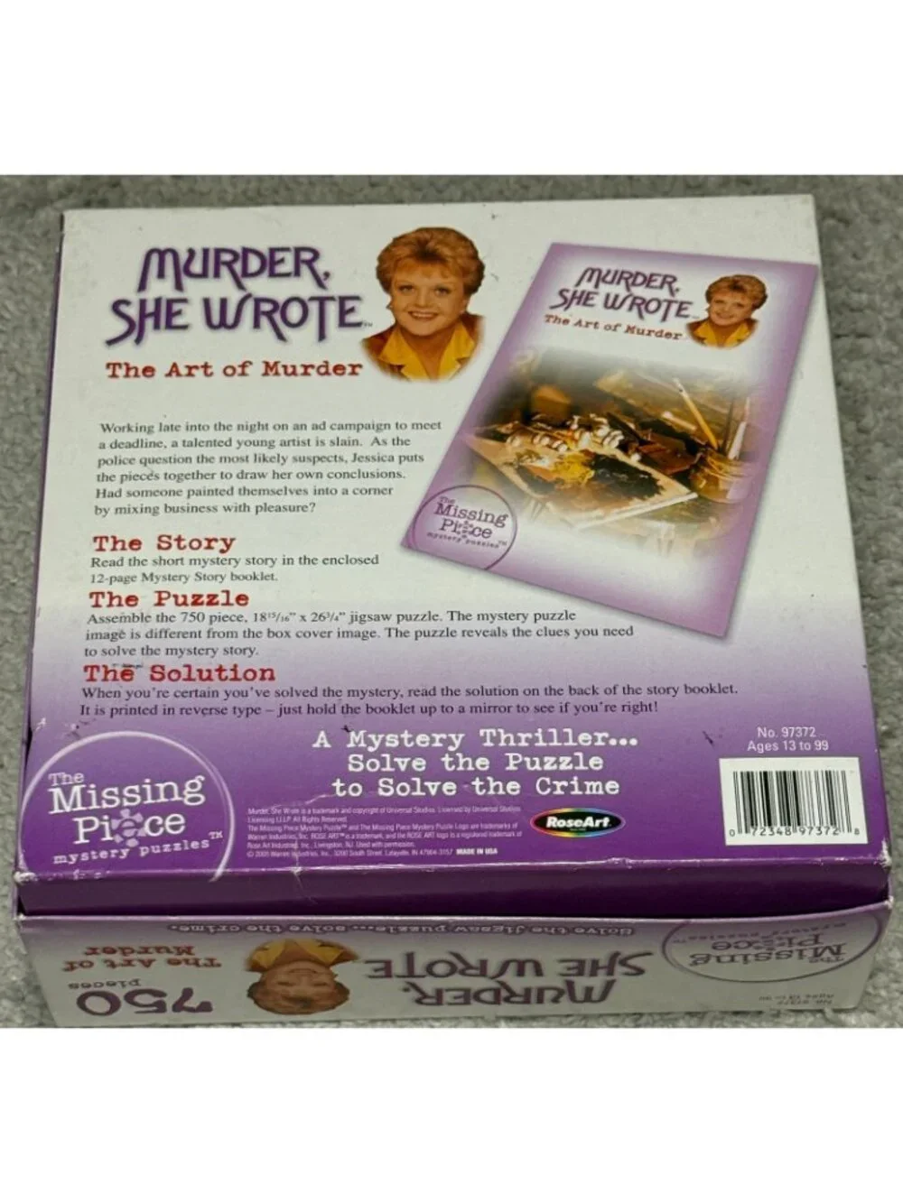 Murder, She Wrote Art of Murder 750 Piece Mystery Puzzle Complete